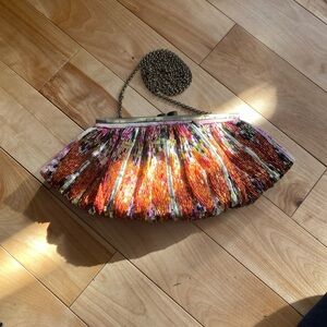 Forever 21 Vibrant Multicolor Beaded Clutch with Chain